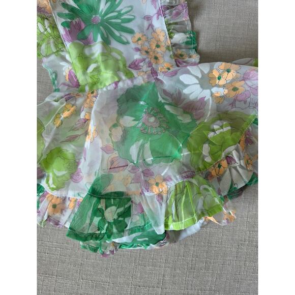 Numi Floral Flocked Pinafore - Picture 2 of 6